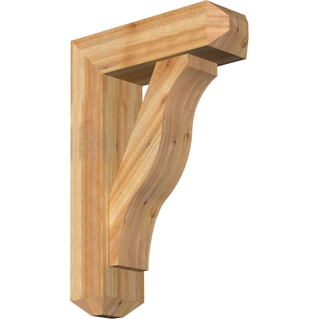 Ekena Millwork Funston Craftsman Rough Sawn Bracket w/ Offset Brace, Western Red Cedar, 8"W x 26"D x 38"H BKT0806X26X38FST04RWR